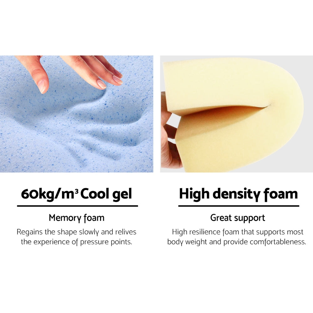 Giselle Bedding 2X Memory Foam Wedge Pillow providing neck and back support with a cool gel layer and waterproof cover.