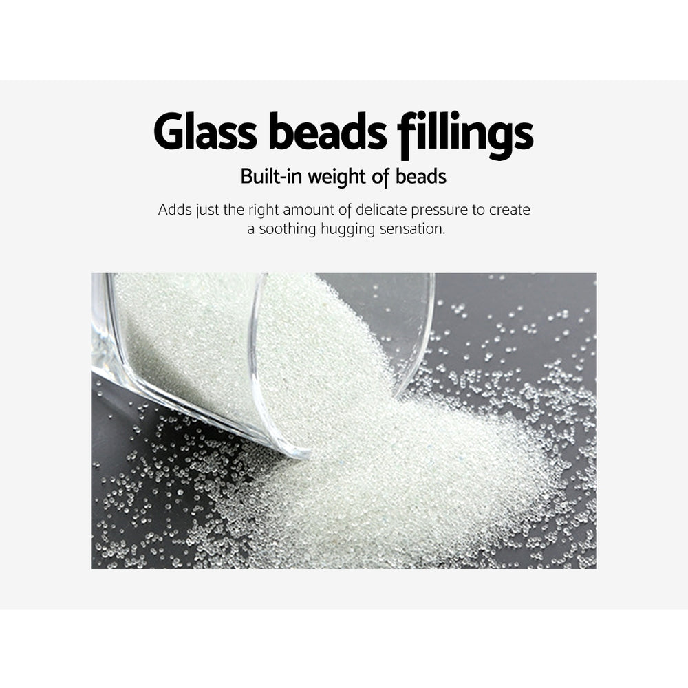 Giselle Bedding 7KG Microfibre Weighted Gravity Blanket in light grey, showcasing its soft texture and durable stitching.