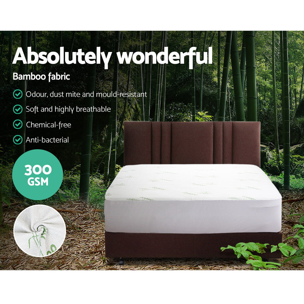 Giselle Bedding Bamboo Mattress Protector King, featuring soft bamboo fabric and water-resistant PU coating, designed for ultimate mattress protection.