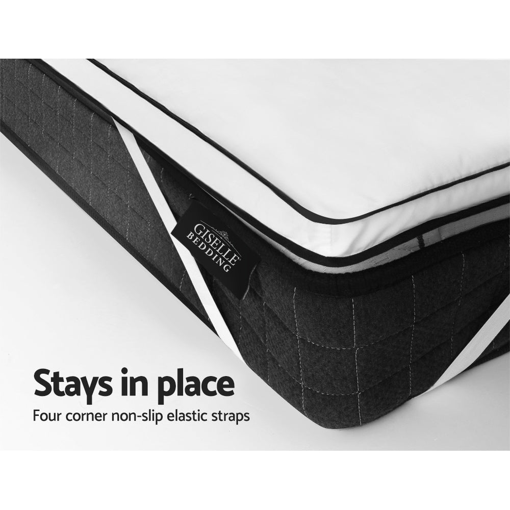 Giselle Bedding Mattress Topper Pillowtop in single size, showcasing its plush microfibre filling and polyester cover.