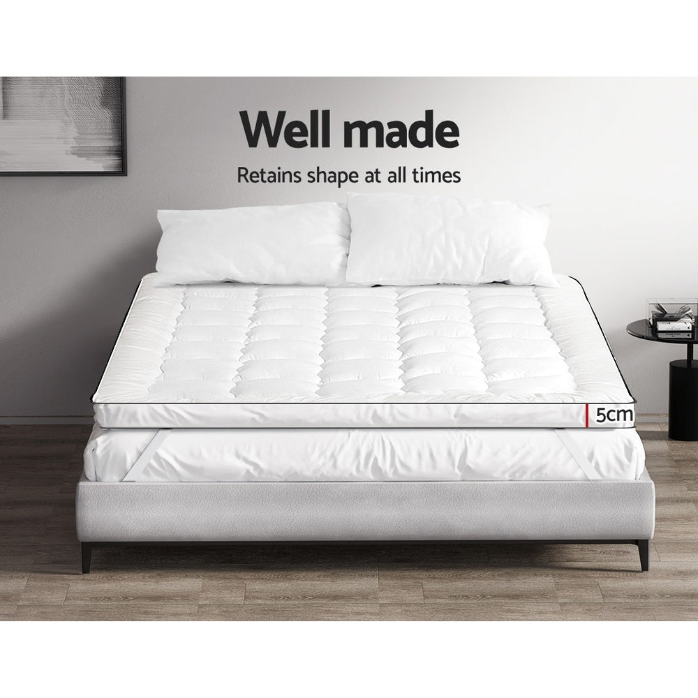 Giselle Bedding Mattress Topper Pillowtop in single size, showcasing its plush microfibre filling and polyester cover.