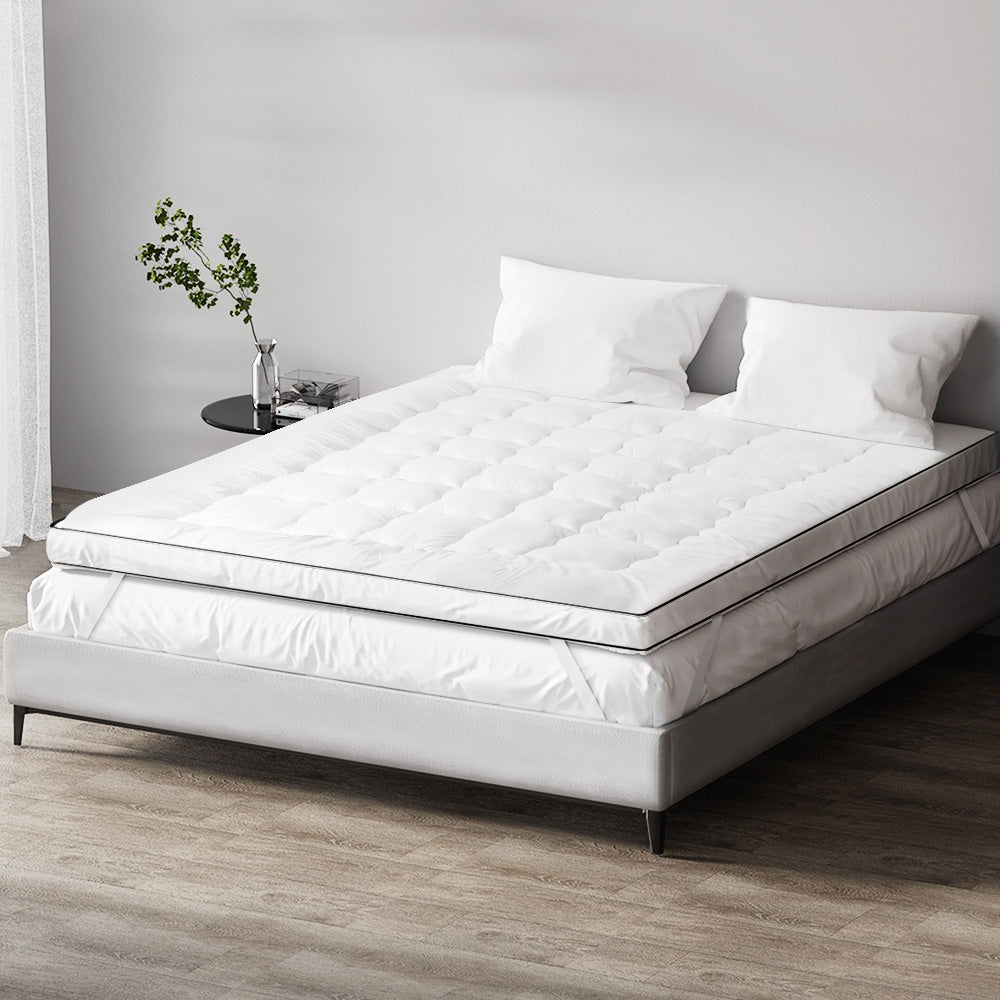 Giselle Bedding Mattress Topper Pillowtop in single size, showcasing its plush microfibre filling and polyester cover.