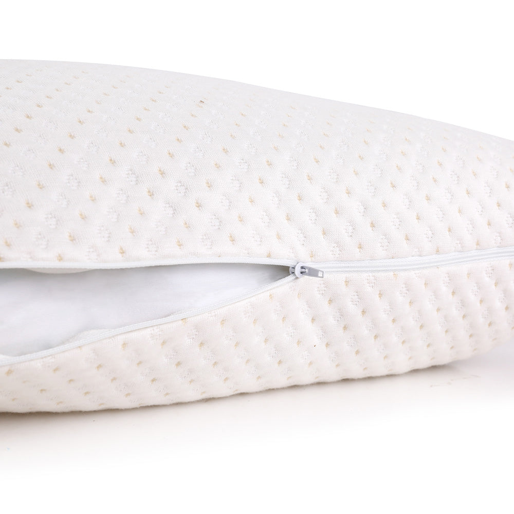 Giselle Bedding Set of 2 Single Bamboo Memory Foam Pillows with a soft bamboo cover and shredded memory foam filling, ideal for neck and shoulder support.