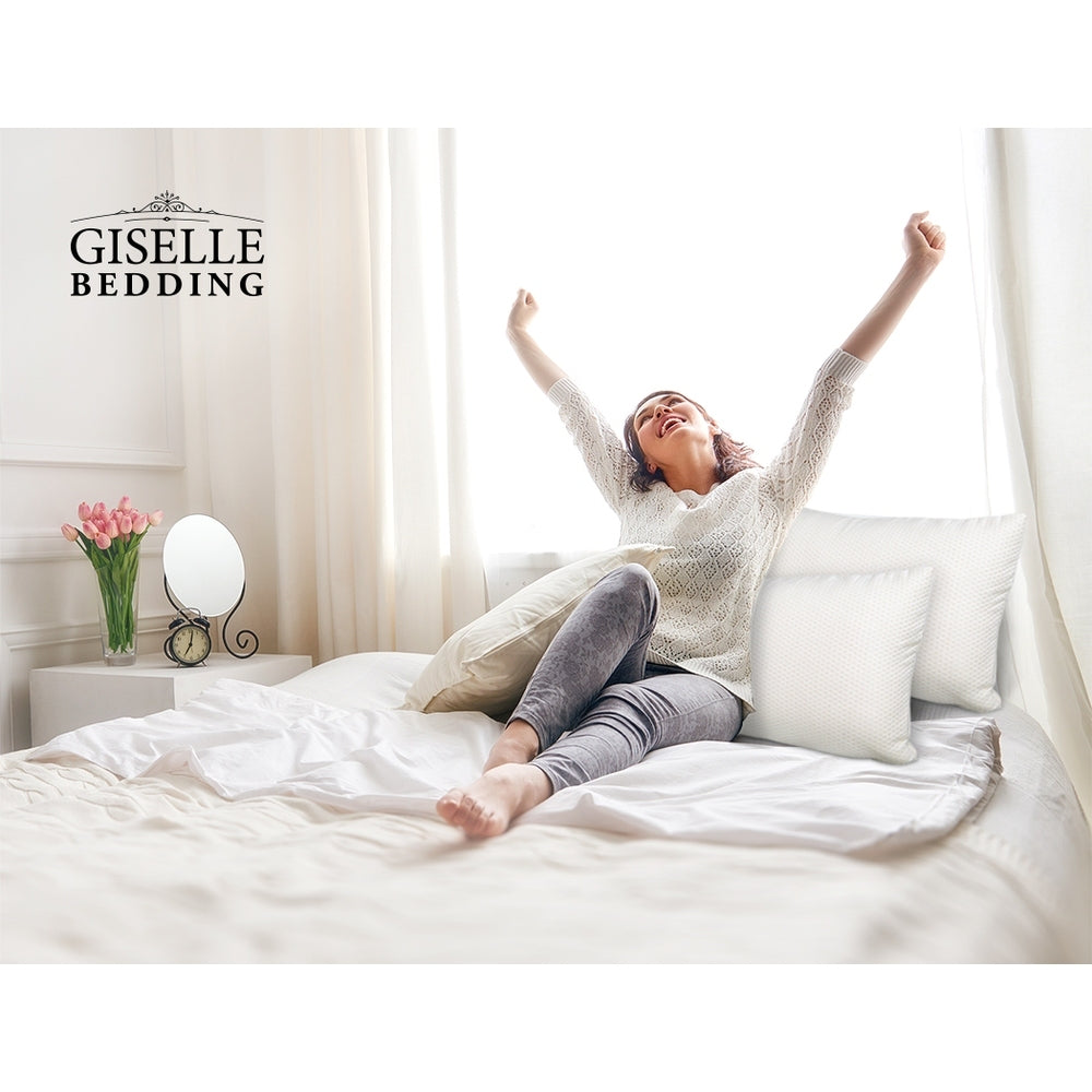 Giselle Bedding Set of 2 Visco Elastic Memory Foam Pillows, showcasing their plush design and removable cover.