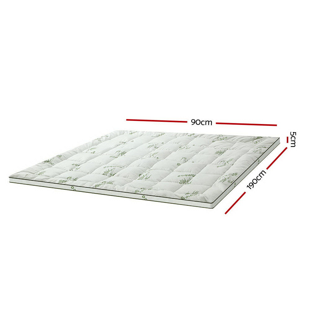 Giselle Pillowtop Mattress Topper featuring bamboo fabric and plush filling, designed for comfort and breathability.