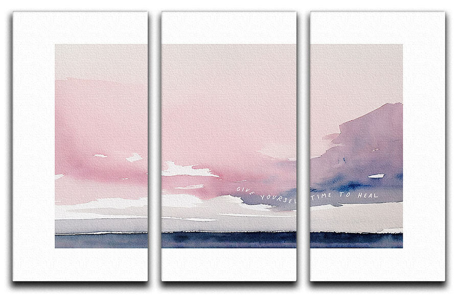 A beautiful 3-panel canvas print titled 'Give Yourself Time To Heal', featuring serene and calming imagery, perfect for home or office decor.
