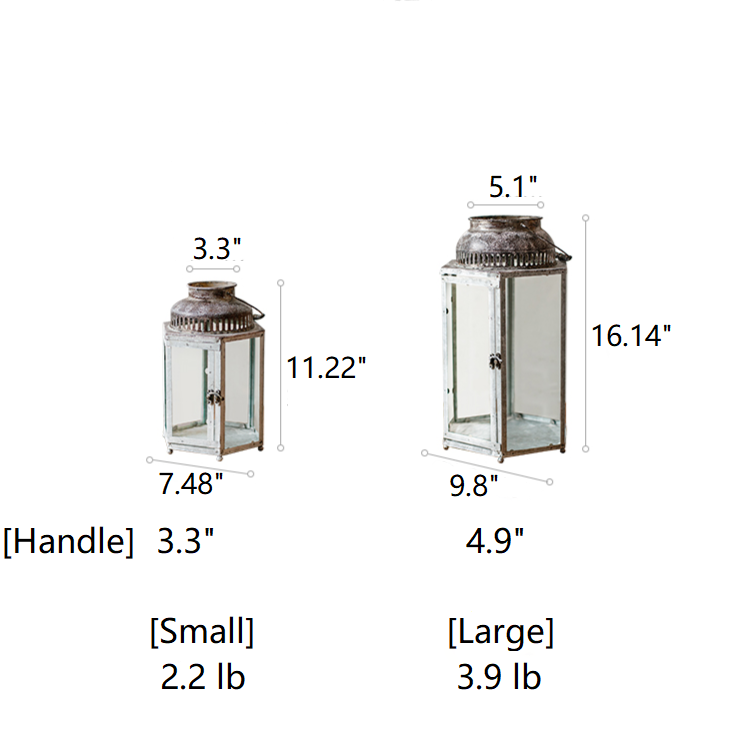 A stylish Glass Metal Lantern Candle Holder featuring a combination of glass and metal in white, gray, and rust colors, perfect for holding candles.