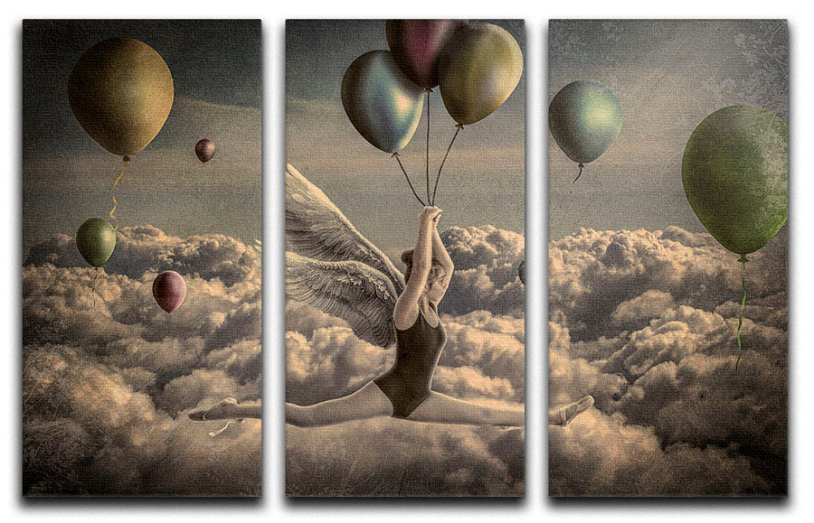 Go with the Flow 3 Split Panel Canvas Print featuring vibrant colors and abstract design, perfect for enhancing any room's decor.