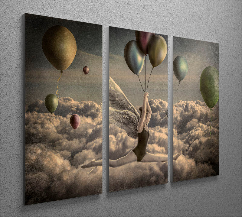 Go with the Flow 3 Split Panel Canvas Print featuring vibrant colors and abstract design, perfect for enhancing any room's decor.