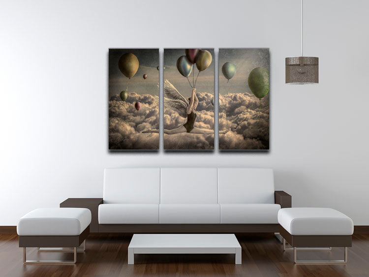 Go with the Flow 3 Split Panel Canvas Print featuring vibrant colors and abstract design, perfect for enhancing any room's decor.