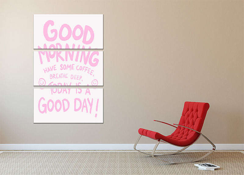 Good Morning 3 Split Panel Canvas Print showcasing three high-quality canvases with vibrant colors and captivating designs, perfect for home decor.