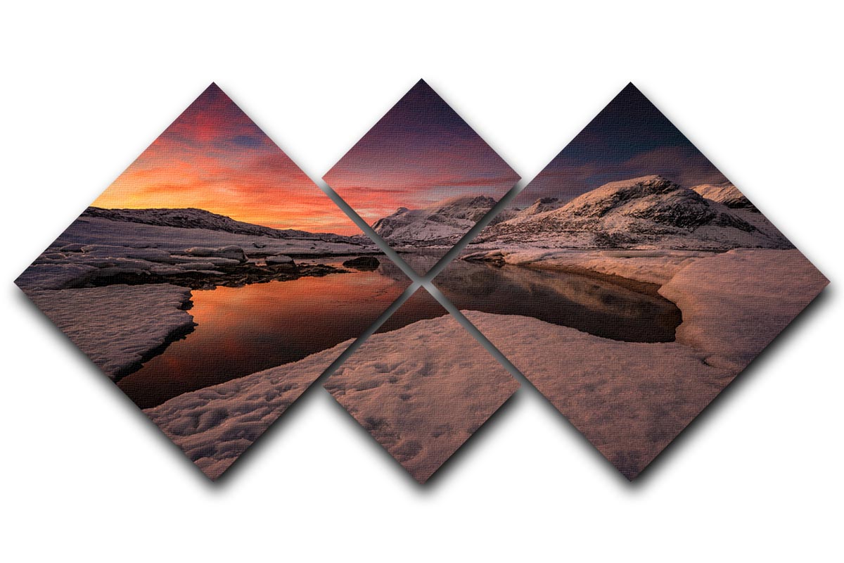 Good Morning 4 Square Multi Panel Canvas artwork featuring four equal square sections, beautifully arranged to create a cohesive design.