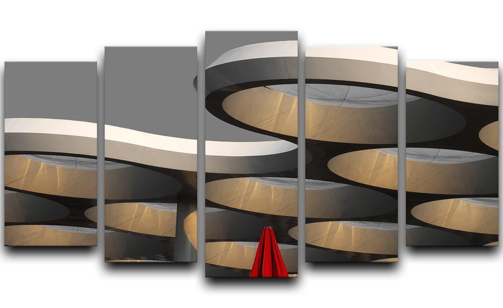 Golden Canopy 5 Split Panel Canvas artwork featuring vibrant colors and a cohesive design across five panels.