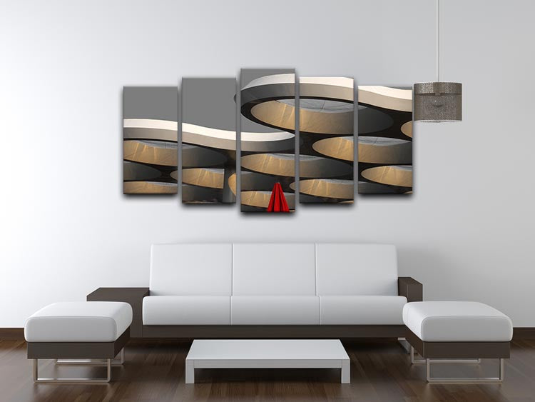 Golden Canopy 5 Split Panel Canvas artwork featuring vibrant colors and a cohesive design across five panels.