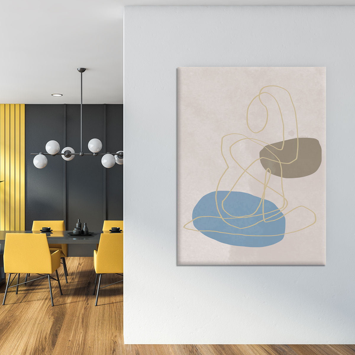 A beautiful Golden Lines Canvas Print showcasing elegant golden hues on a modern canvas, perfect for home decor.