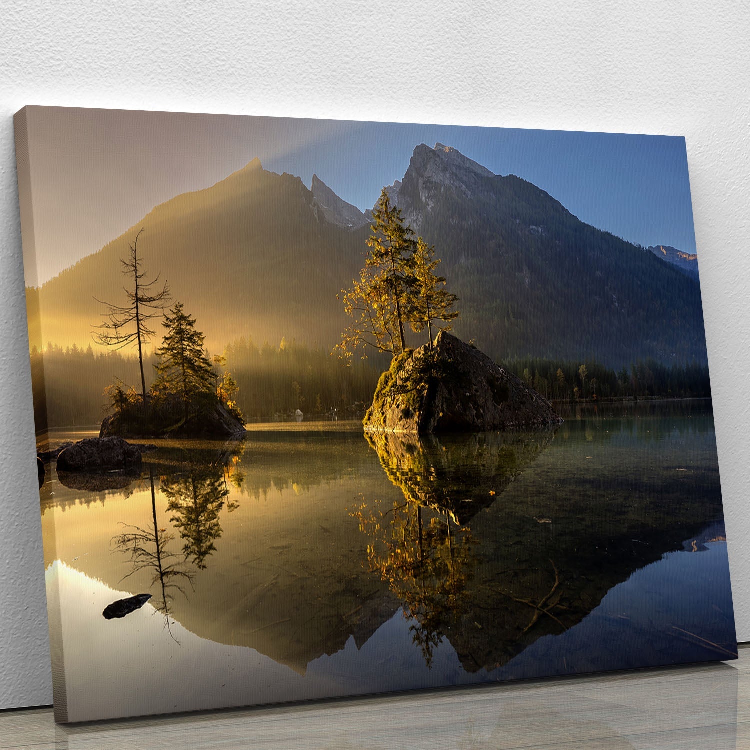 Golden Morning Canvas Print featuring warm golden hues and serene imagery, perfect for enhancing home decor.