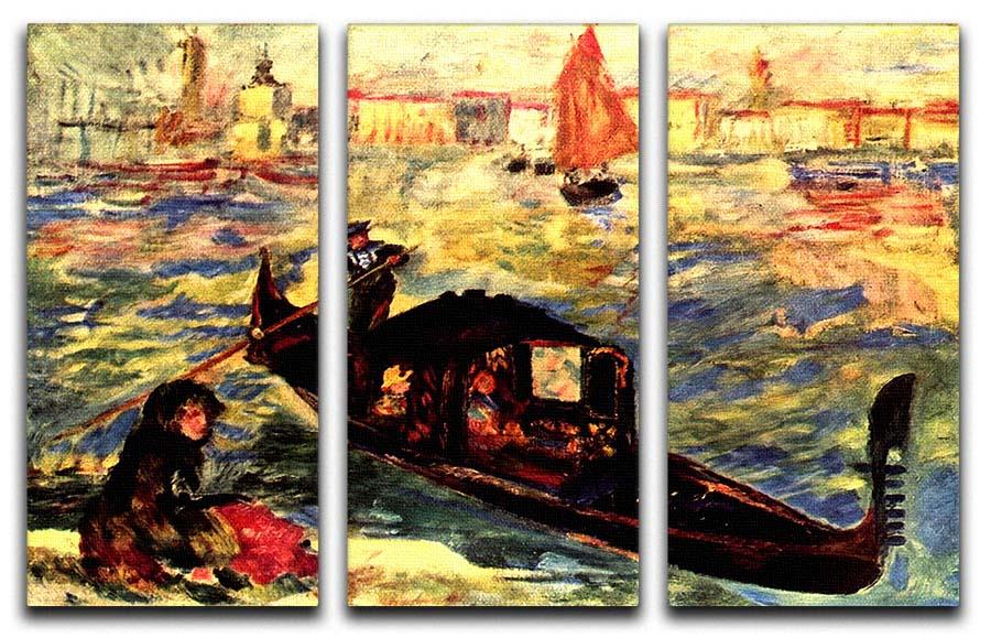 Three-panel canvas print featuring Renoir's Gondola on the Canale Grande, showcasing vibrant colors and intricate details.