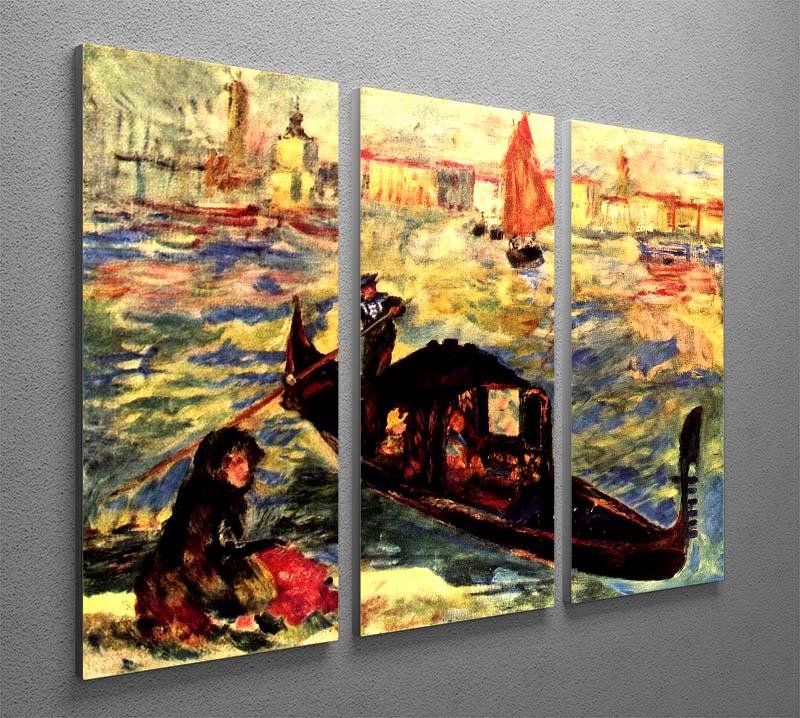 Three-panel canvas print featuring Renoir's Gondola on the Canale Grande, showcasing vibrant colors and intricate details.