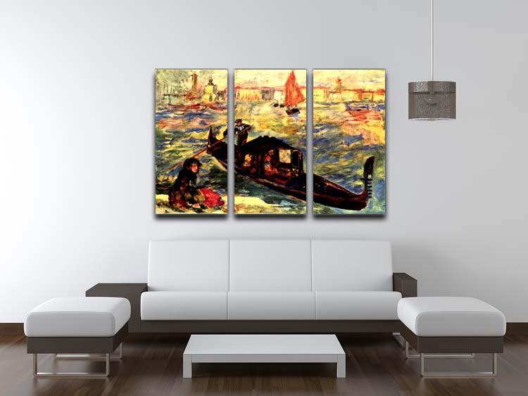 Three-panel canvas print featuring Renoir's Gondola on the Canale Grande, showcasing vibrant colors and intricate details.