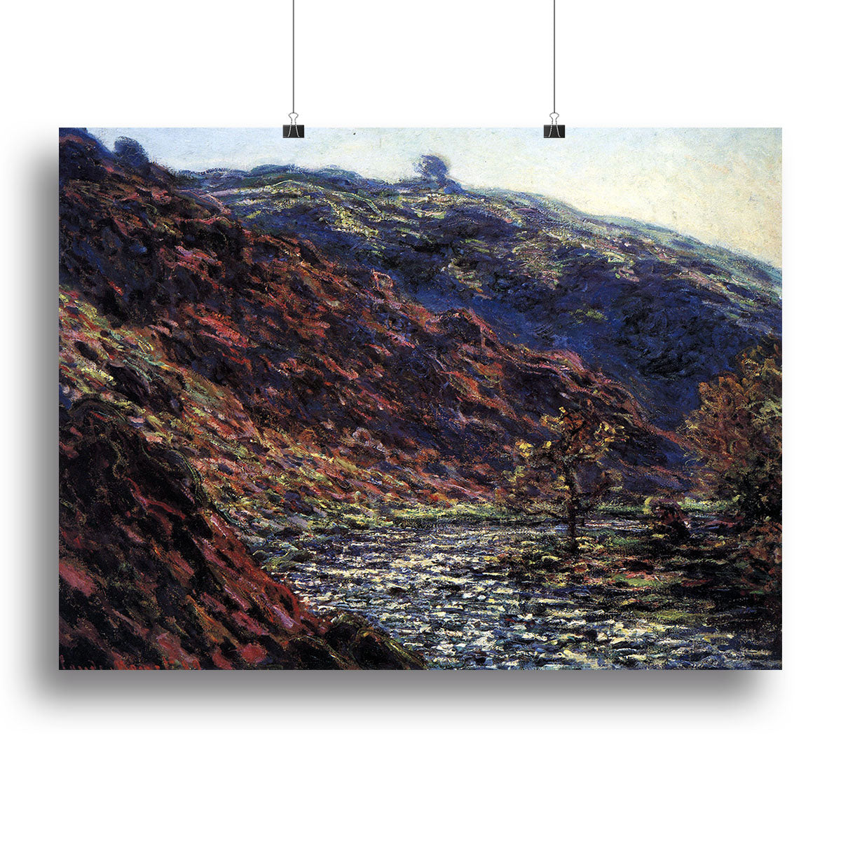 Gorge of the Petite Creuse by Monet canvas print showcasing vibrant colors and serene landscape, perfect for home decor.