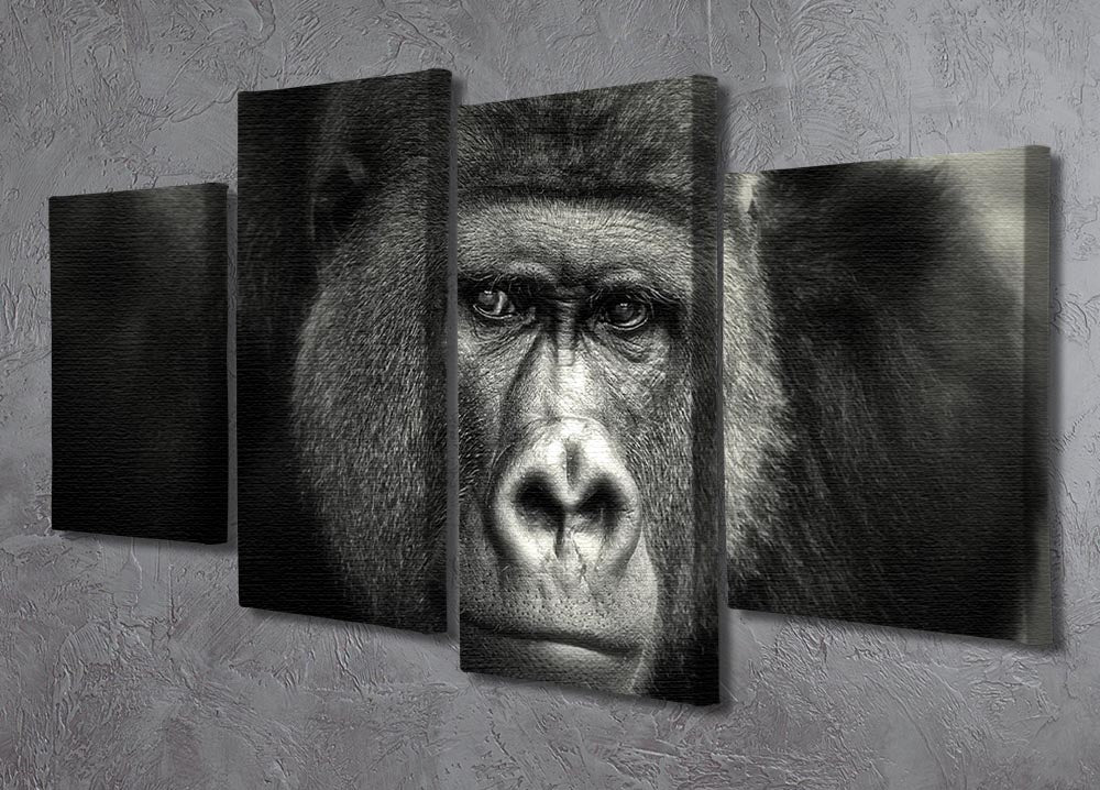 Gorilla 4 Split Panel Canvas artwork featuring four equal sections creating a cohesive design, perfect for modern decor.