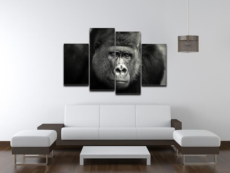 Gorilla 4 Split Panel Canvas artwork featuring four equal sections creating a cohesive design, perfect for modern decor.