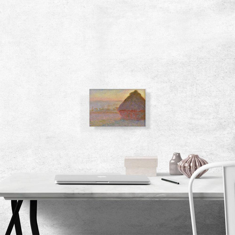 A beautiful canvas print of a sunset over grain fields, showcasing vibrant colors and serene landscapes.