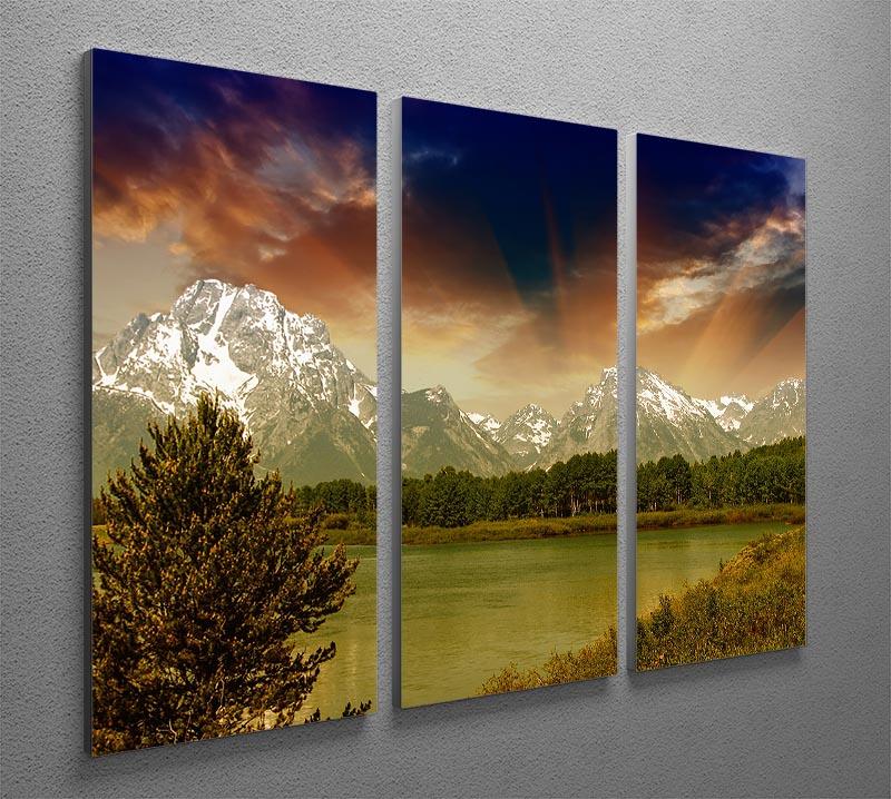 Grand Teton National Park 3-panel canvas print showcasing stunning mountain landscapes.