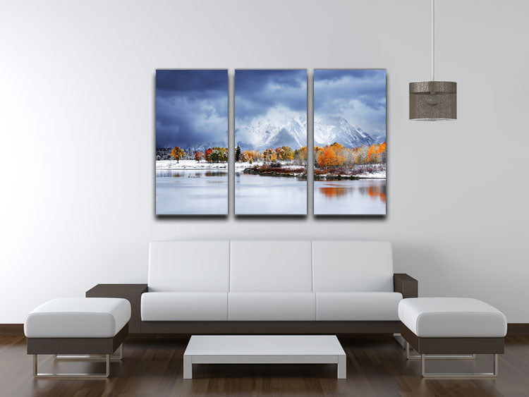 Grand Teton National Park 3-panel canvas print showcasing stunning mountain landscapes.