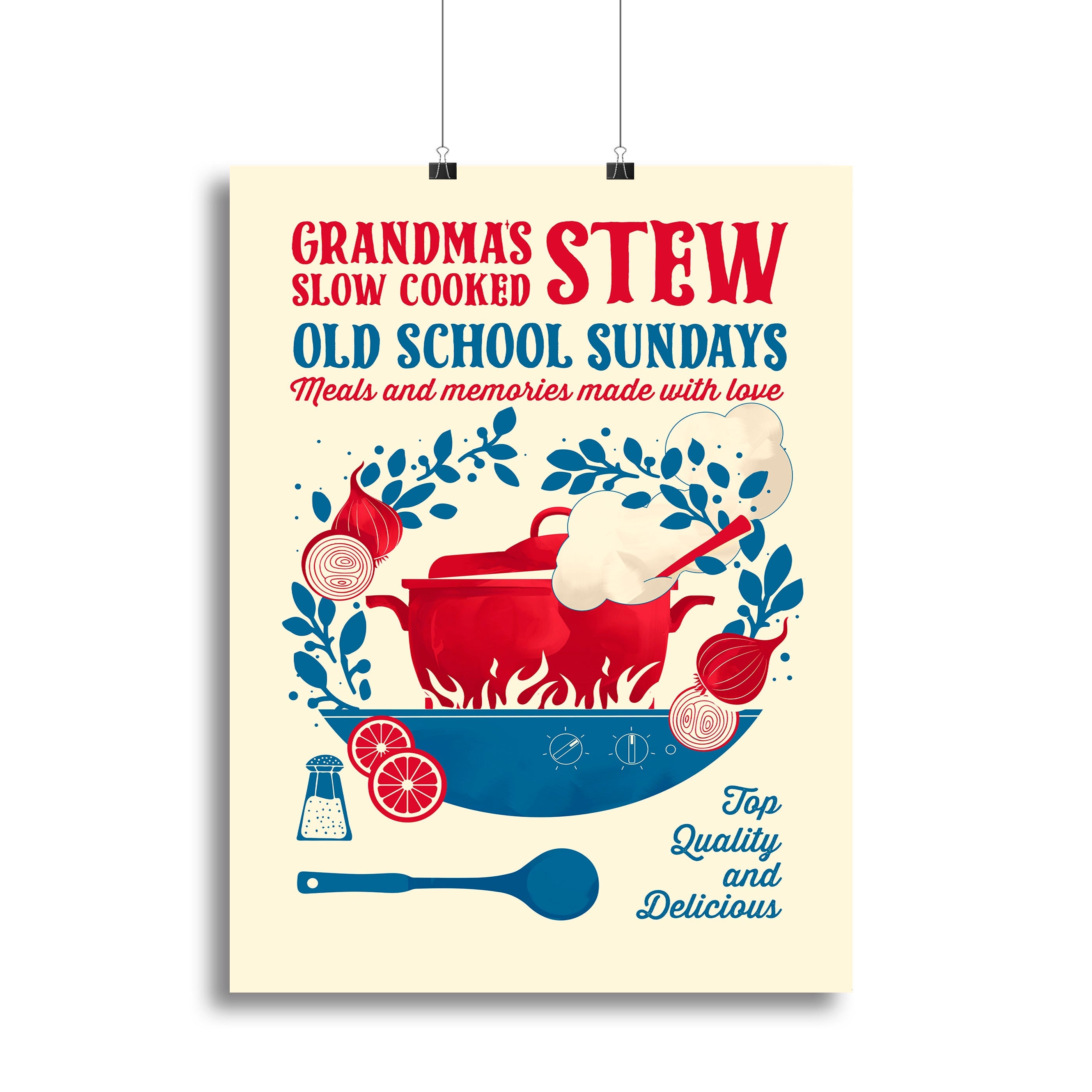 A beautiful canvas print featuring Grandma's Stew, showcasing warm colors and inviting imagery, perfect for kitchen decor.