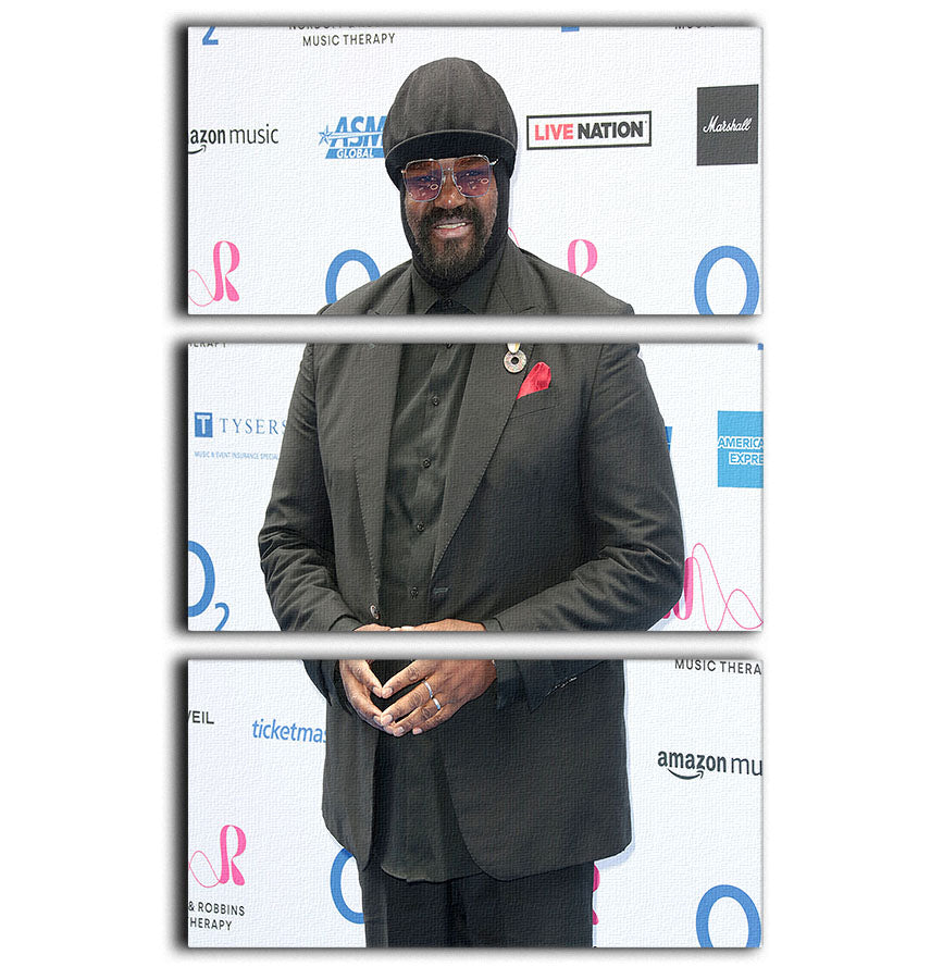 Gregory Porter 3 Split Panel Canvas Print featuring vibrant colors and elegant design, perfect for home decor.