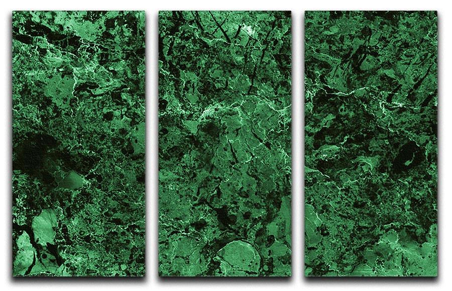 A stunning 3-panel canvas print featuring green marble tiles, perfect for enhancing home decor.