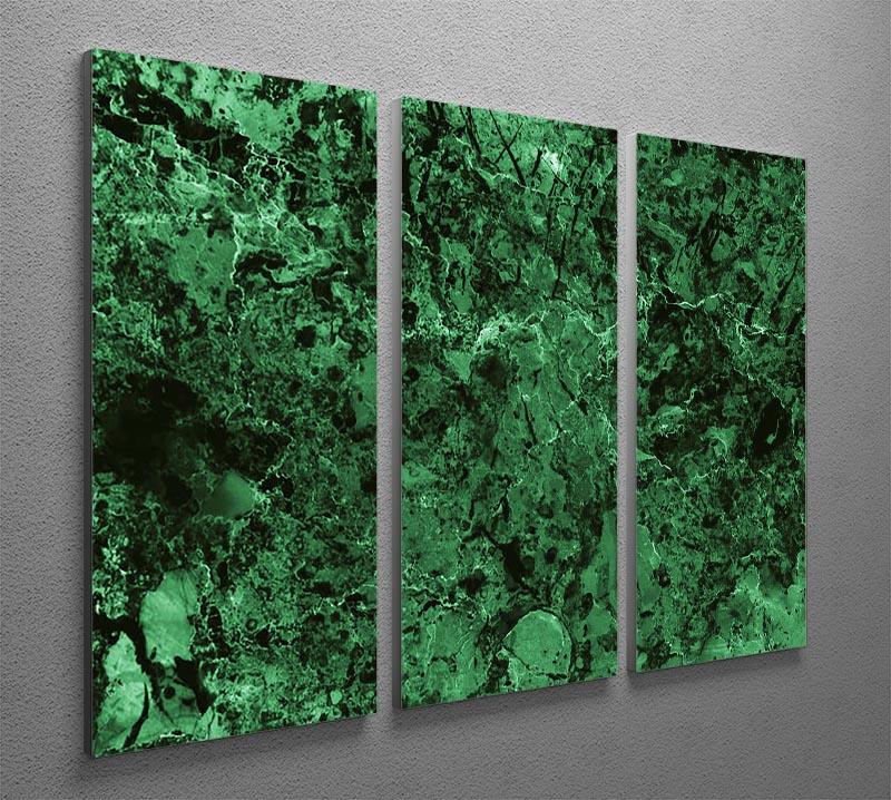 A stunning 3-panel canvas print featuring green marble tiles, perfect for enhancing home decor.