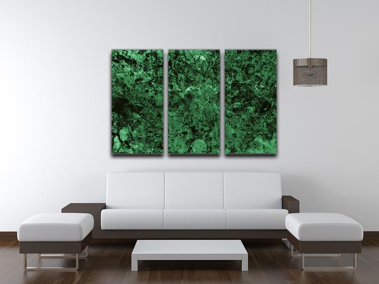 A stunning 3-panel canvas print featuring green marble tiles, perfect for enhancing home decor.