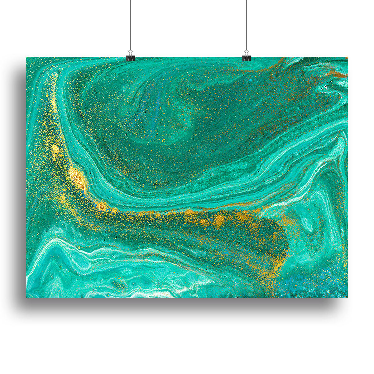 A beautiful Green Swirled Marble Canvas Print showcasing elegant green and white swirls, perfect for modern decor.