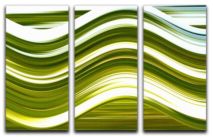 Green Wave 3 Split Panel Canvas Print showcasing vibrant colors and nature-inspired design, perfect for home decor.