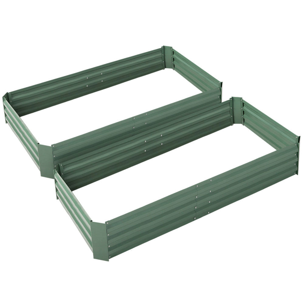 Greenfingers Garden Bed made of galvanized steel, measuring 150cm x 90cm, ideal for growing vegetables and flowers.