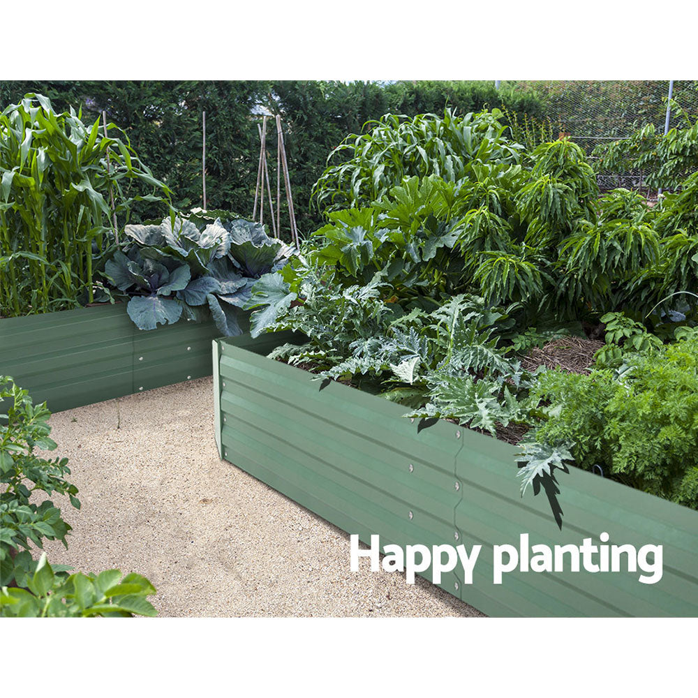 Greenfingers Garden Bed made of galvanized steel, measuring 150cm x 90cm, ideal for growing vegetables and flowers.