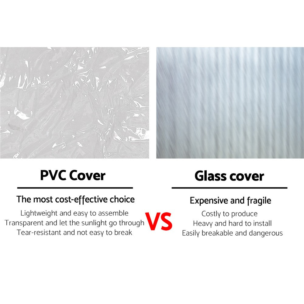 Greenfingers Greenhouse Garden Shed 1.9x1.2M with transparent PVC cover and powder-coated steel frame, ideal for small gardens.