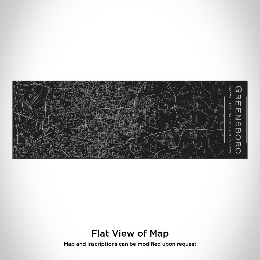 Custom engraved insulated cup featuring a map of Greensboro, North Carolina in matte black finish.