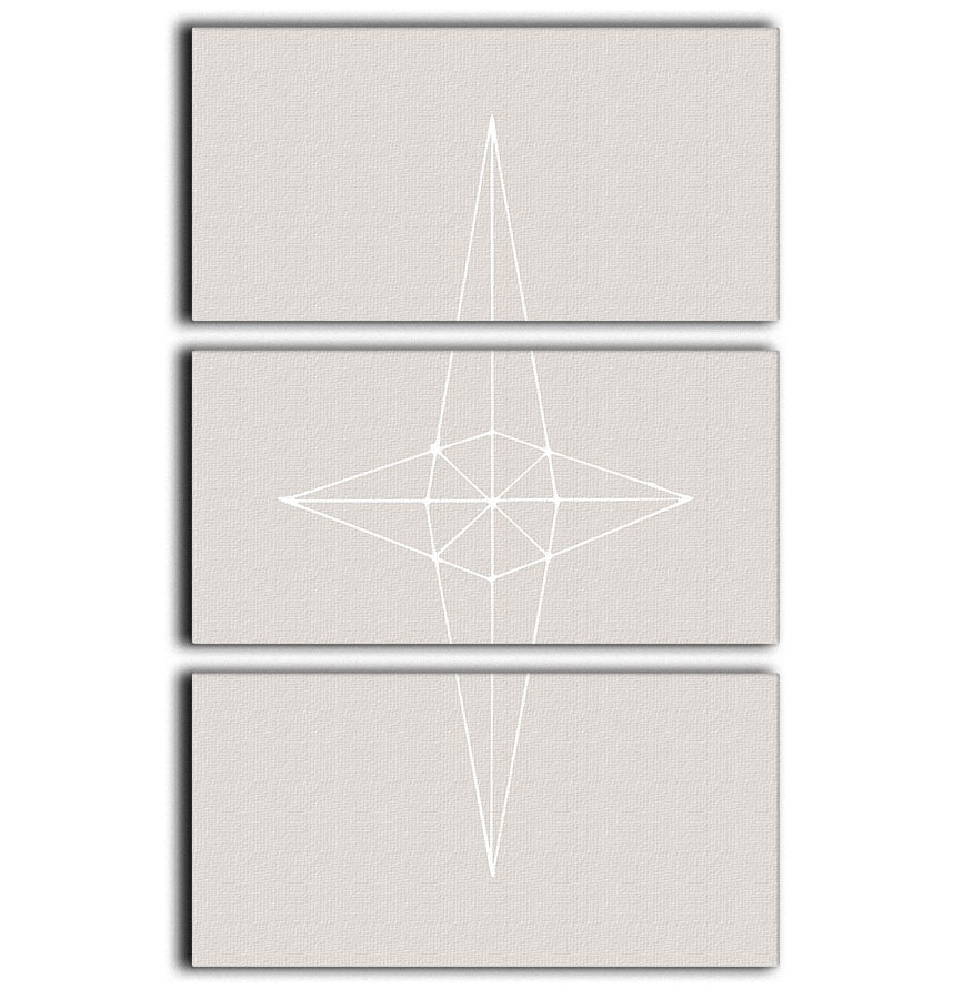 Grid Star Grey 3 Split Panel Canvas Print showcasing a modern abstract design in grey tones.