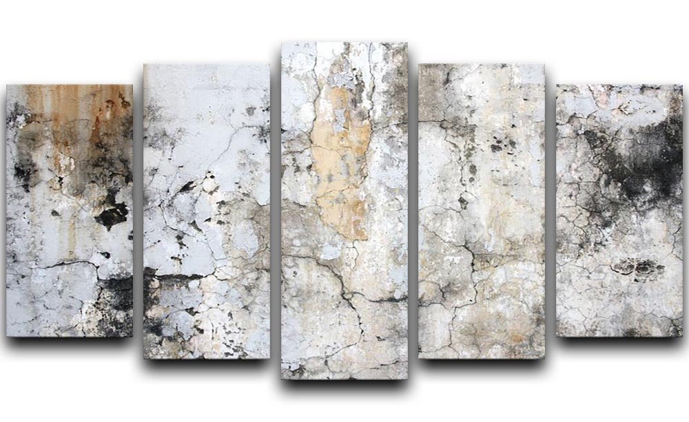 A stunning 5-panel canvas artwork featuring a grunge cracked wall design, perfect for modern interior decor.