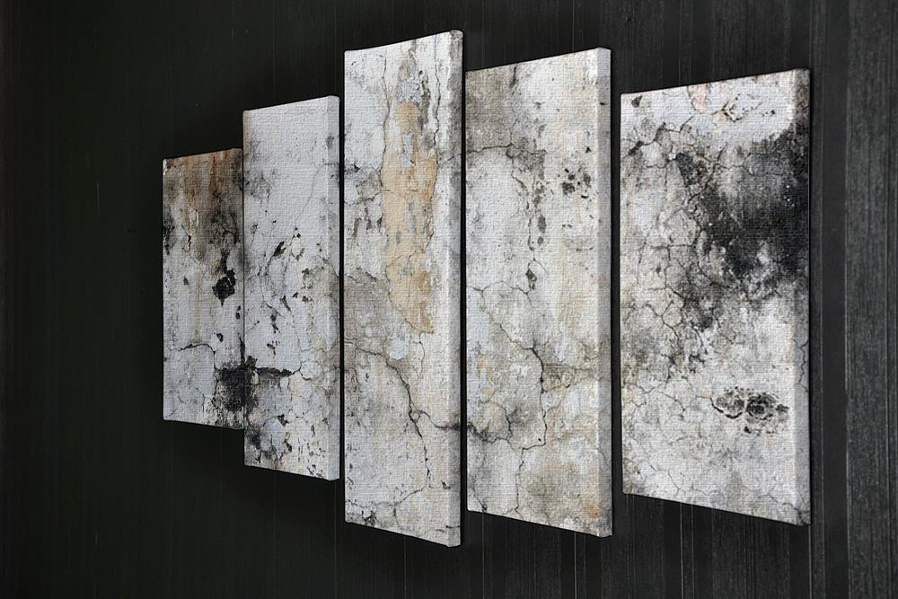 A stunning 5-panel canvas artwork featuring a grunge cracked wall design, perfect for modern interior decor.