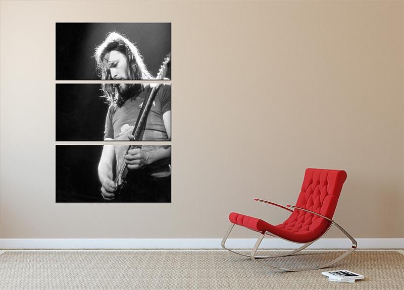 A stunning 3-panel canvas print featuring guitarist David Gilmour, showcasing vibrant colors and intricate details.