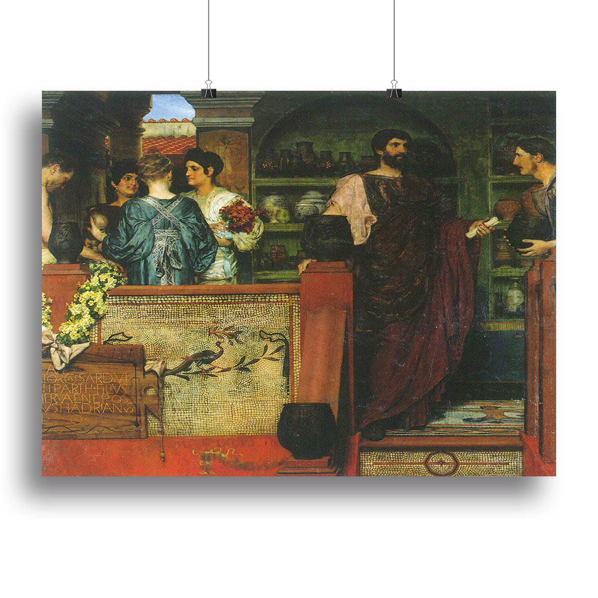 Canvas print of Hadrian visiting a Roman British pottery, showcasing intricate details and vibrant colors by Alma Tadema.