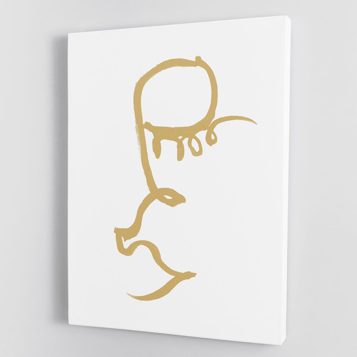 Half Face Gold Canvas Print showcasing modern art design with elegant gold accents.
