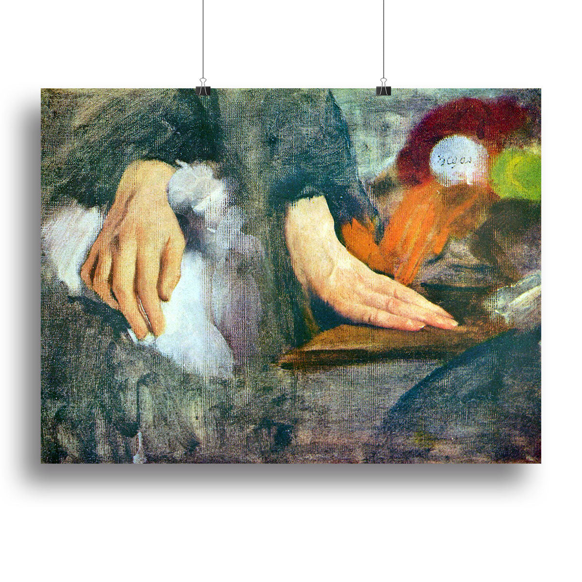 Canvas print of Hand Study by Degas featuring elegant brush strokes and intricate details, perfect for home decor.