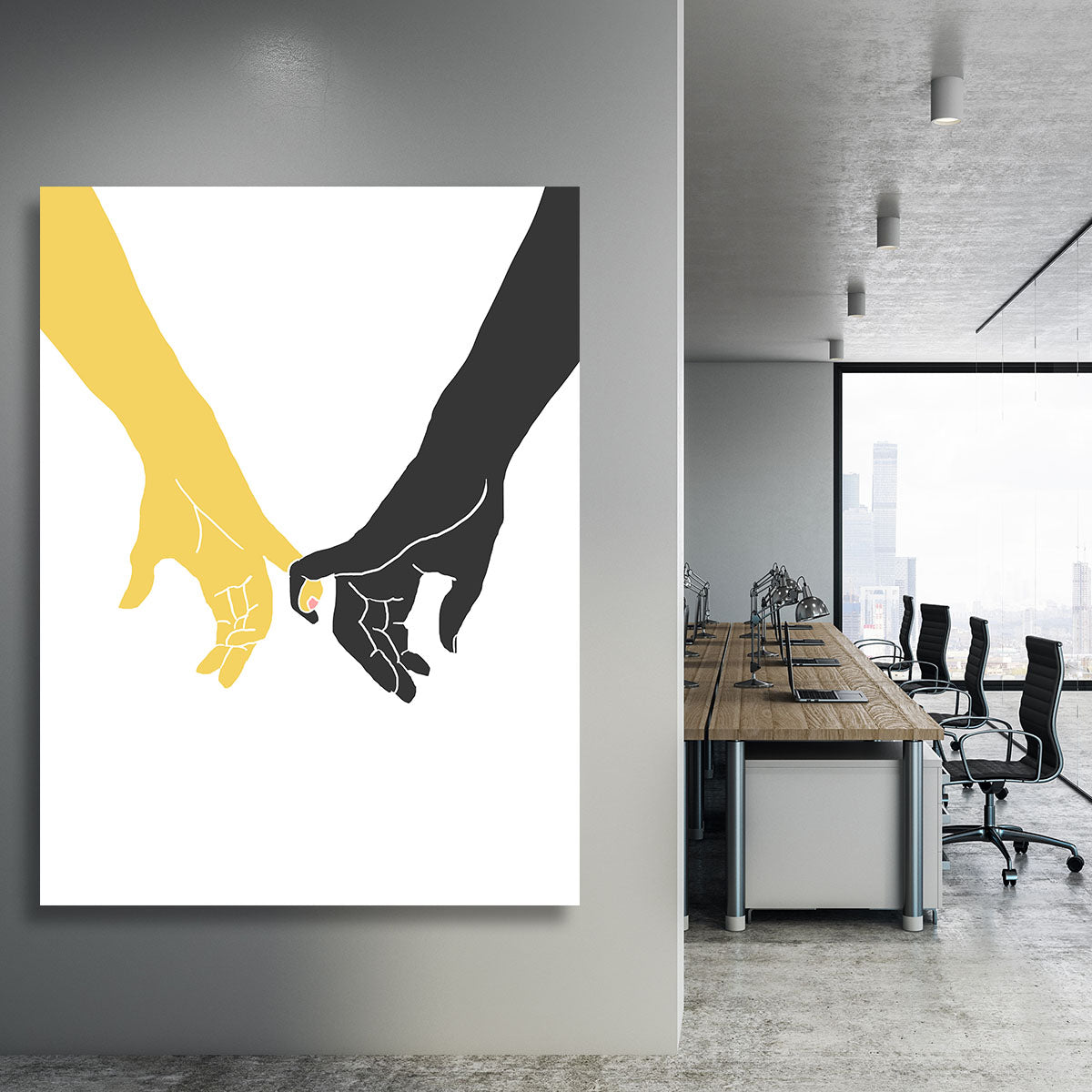 A vibrant Hands Pinky Canvas Print showcasing elegant design and colors, perfect for home or office decor.