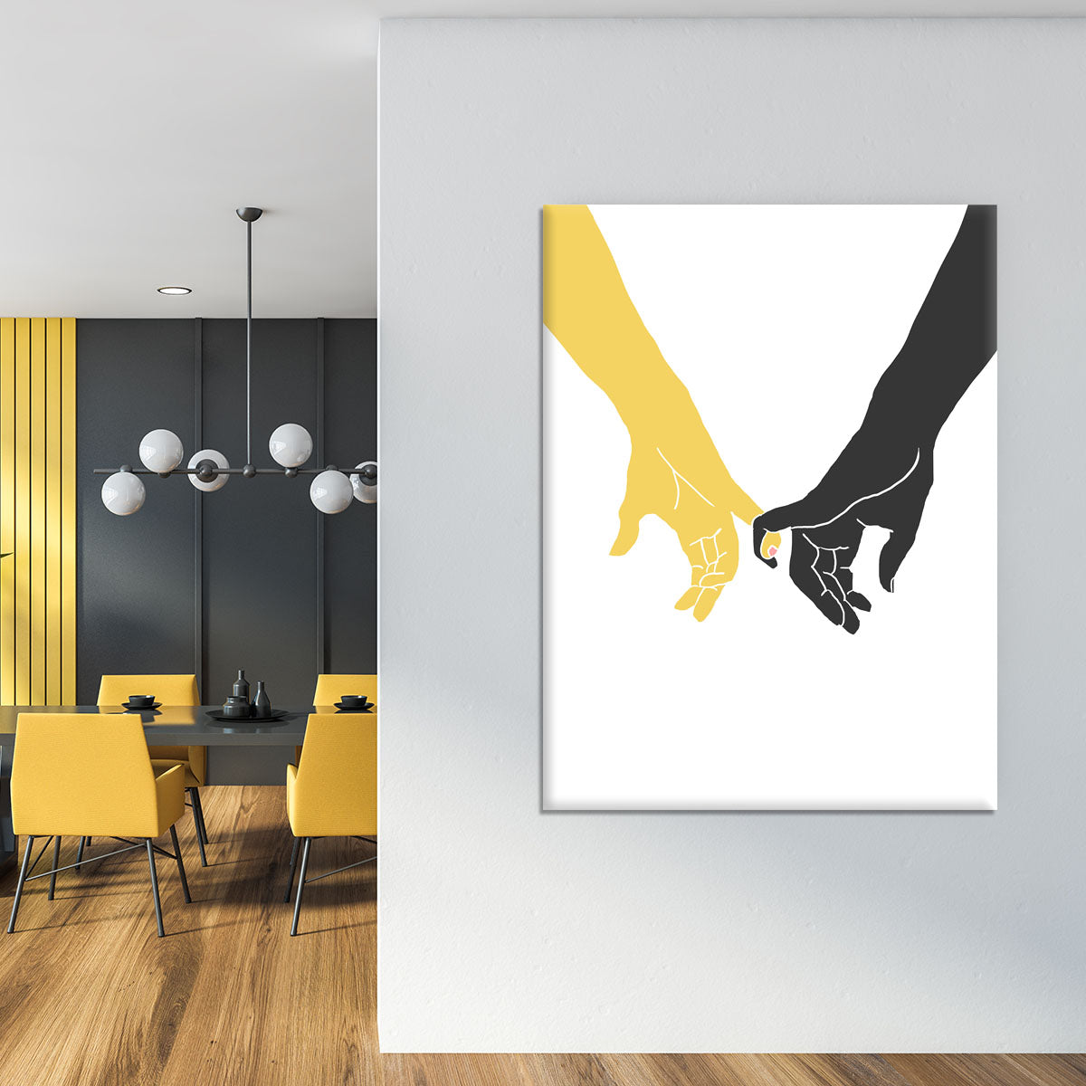 A vibrant Hands Pinky Canvas Print showcasing elegant design and colors, perfect for home or office decor.