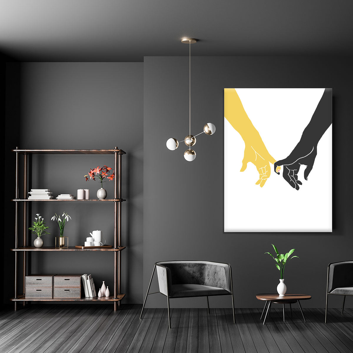 A vibrant Hands Pinky Canvas Print showcasing elegant design and colors, perfect for home or office decor.